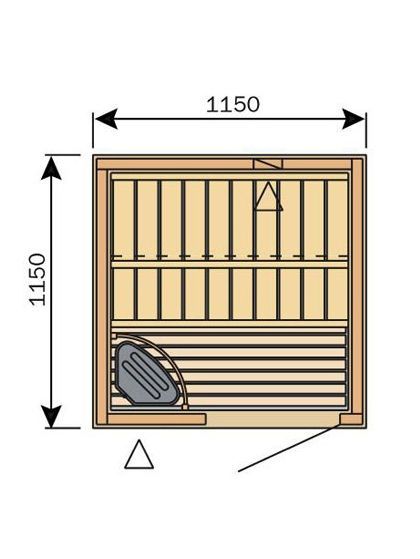 Harvia Variant S1212 Traditional Finnish Sauna (1150 x 1150 mm)