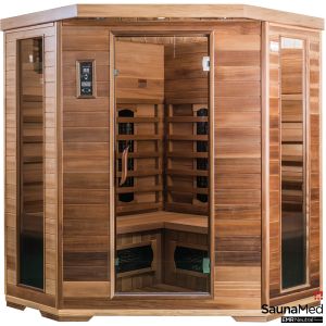 SaunaMed 4-5 Person Corner Luxury FAR Infrared Indoor Sauna EMR Neutral™