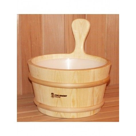Harvia Bottomless Pine Sauna Bucket with Plastic Liner (1 gal.)