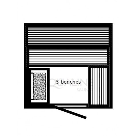 Scandia 3 Bench Pre-Cut Sauna Kit